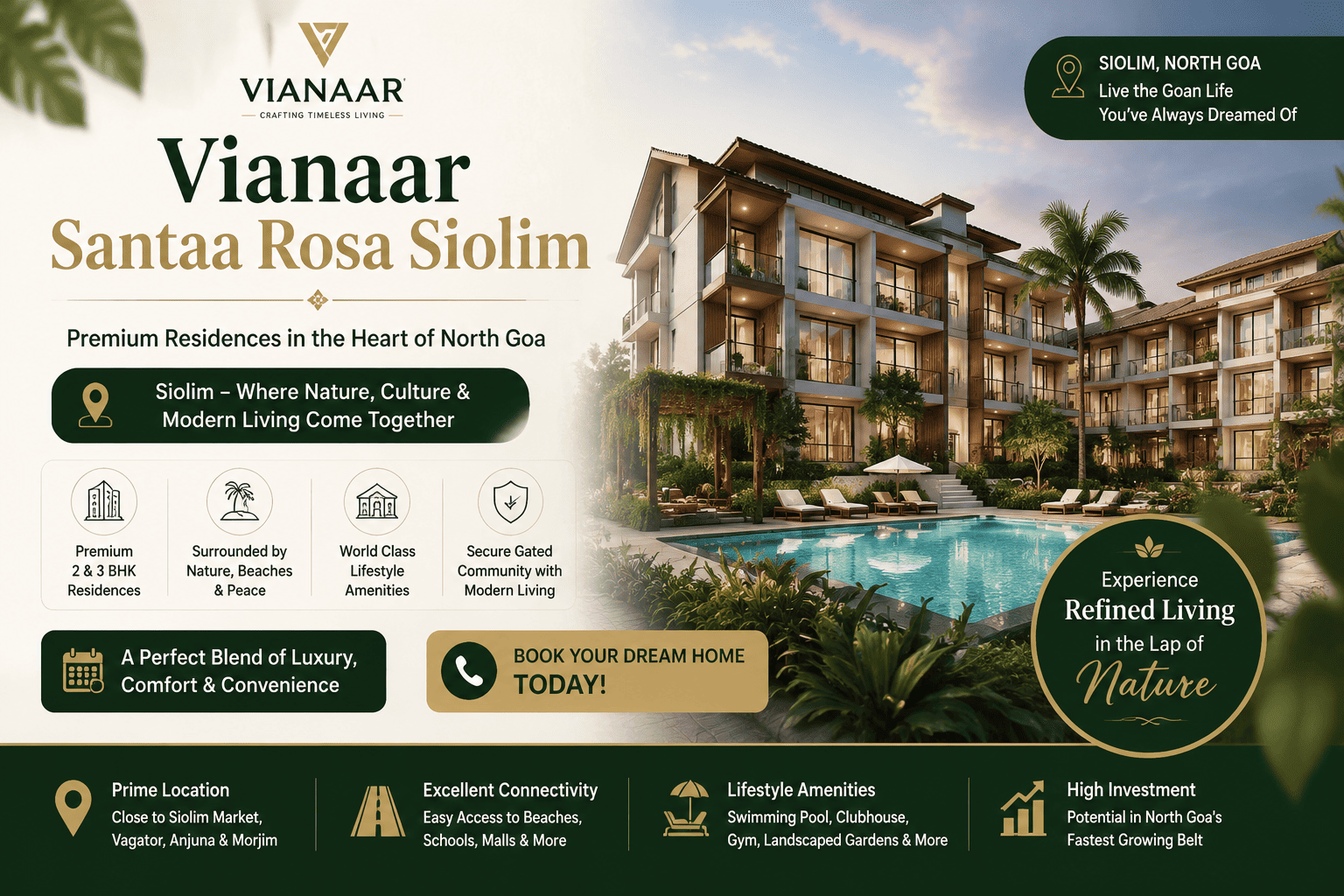 Vianaar Santaa Rosa Siolim Goa - Premium Apartments
